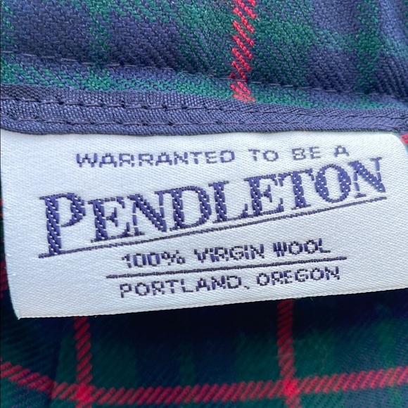 Pendleton Virgin Wool Vintage Green and Red pencil Skirt - Picture 6 of 12